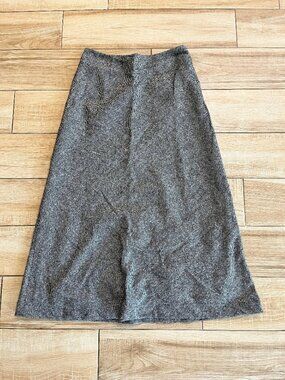 Womens Chadwick's Grey Vintage Wool Blend Skirt - 8